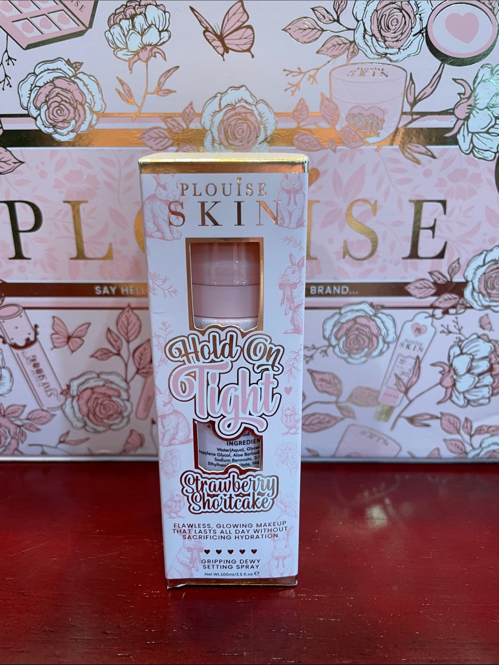 Plouise Skin Hold On Tight Setting Spray — Strawberry Shortcake (Pink)